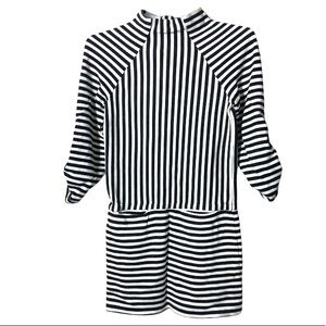 Kenneth Cole Dress Stripes Hidden Pockets Black Small